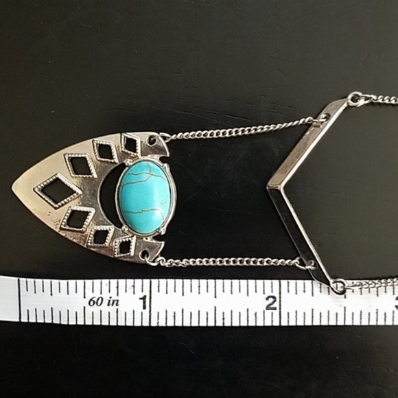 Antiqued Turquoise Arrowhead Style Necklace - Picture 4 of 6